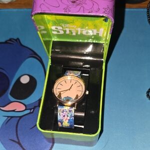 Disney Stitch Rose Gold Floral Watch